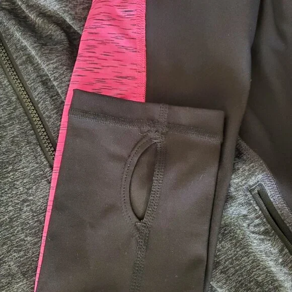 EUC Xersion Athletic Zip-up Jacket Black/Grey/Pink Workout Women's Large - Picture 5 of 11